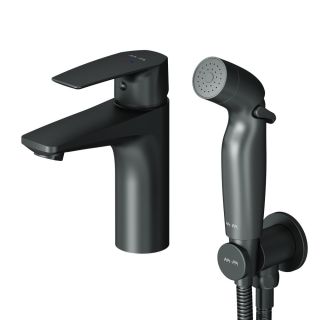 Смеситель для раковины Am.Pm Gem F90A03022 c гигиеническим душем черный